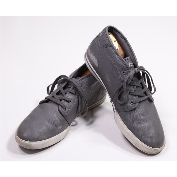 Lacoste Mens Ampthill Gray Hi Top Leather Sneakers US 10 - Picture 8 of 13